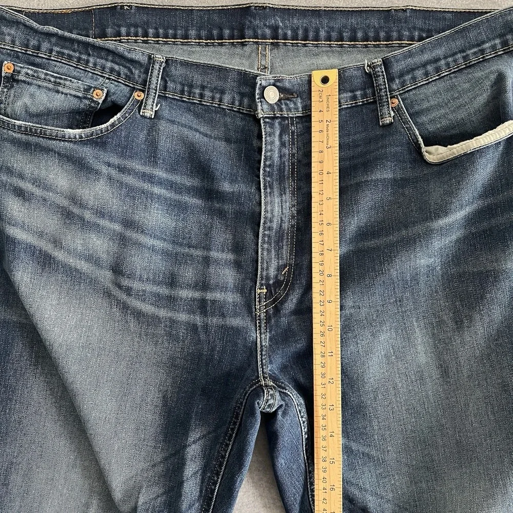 Levi's 541 Mens Jeans Athletic Taper 44 x 34 Blue Flex Stretch Denim Acid Bleach